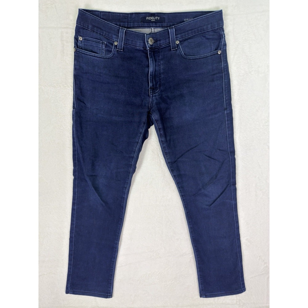 Fidelity Jeans Mens 32x30 Blue Straight Slim Dark Wash Torino Narrow Low Rise